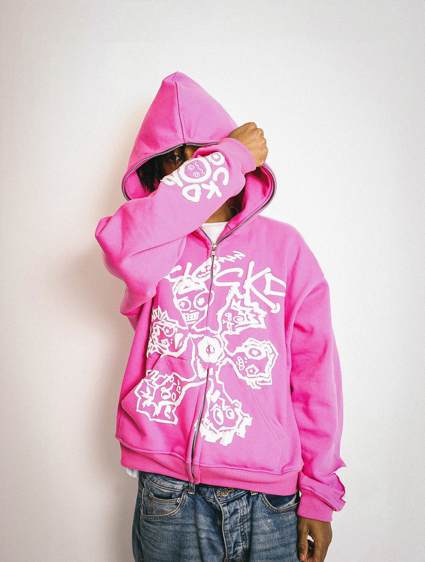 2CLOCKD "2FLY 4 U" CROPPED FULL ZIPUP HOODIE.