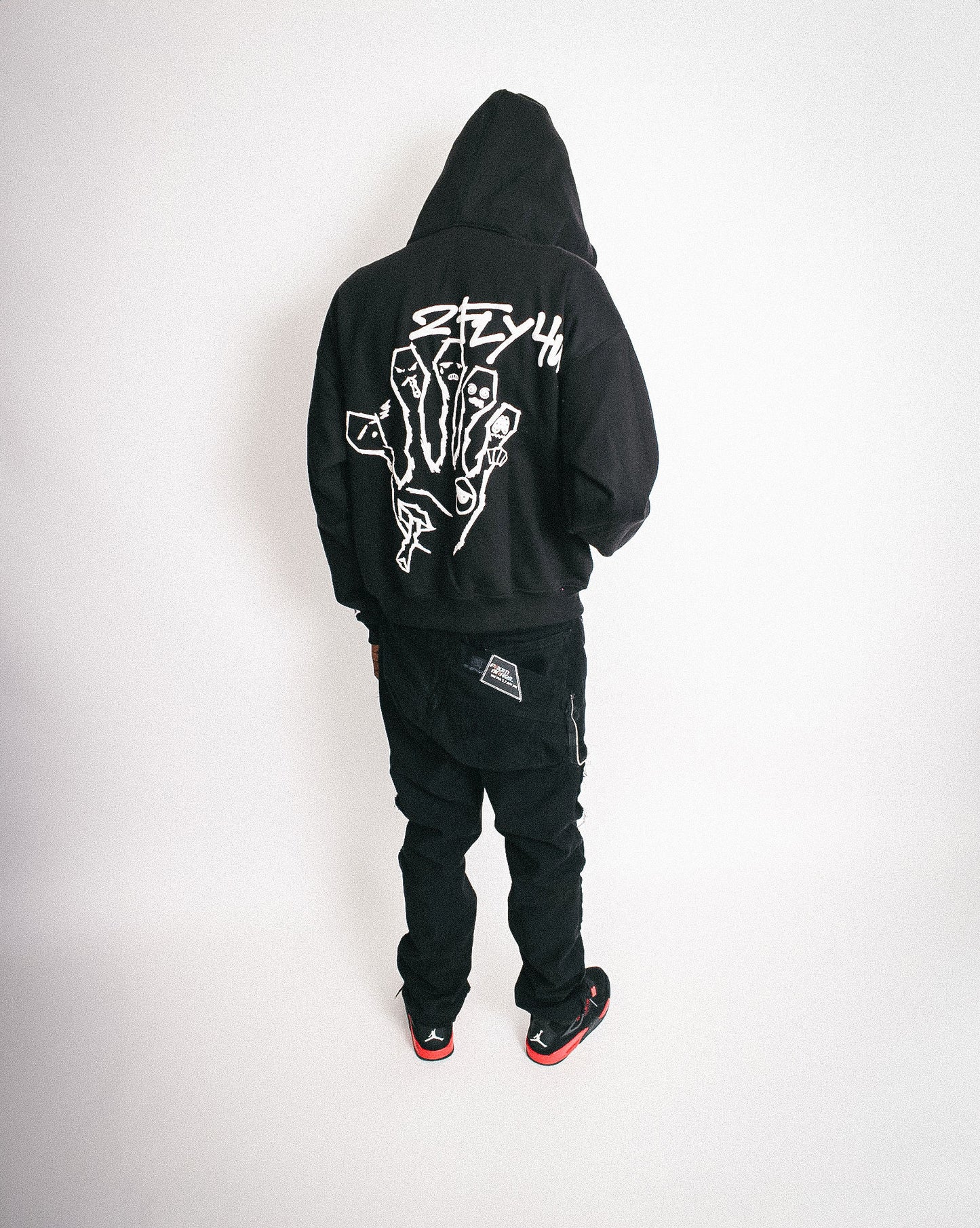 2CLOCKD "2FLY 4 U" CROPPED FULL ZIPUP HOODIE.