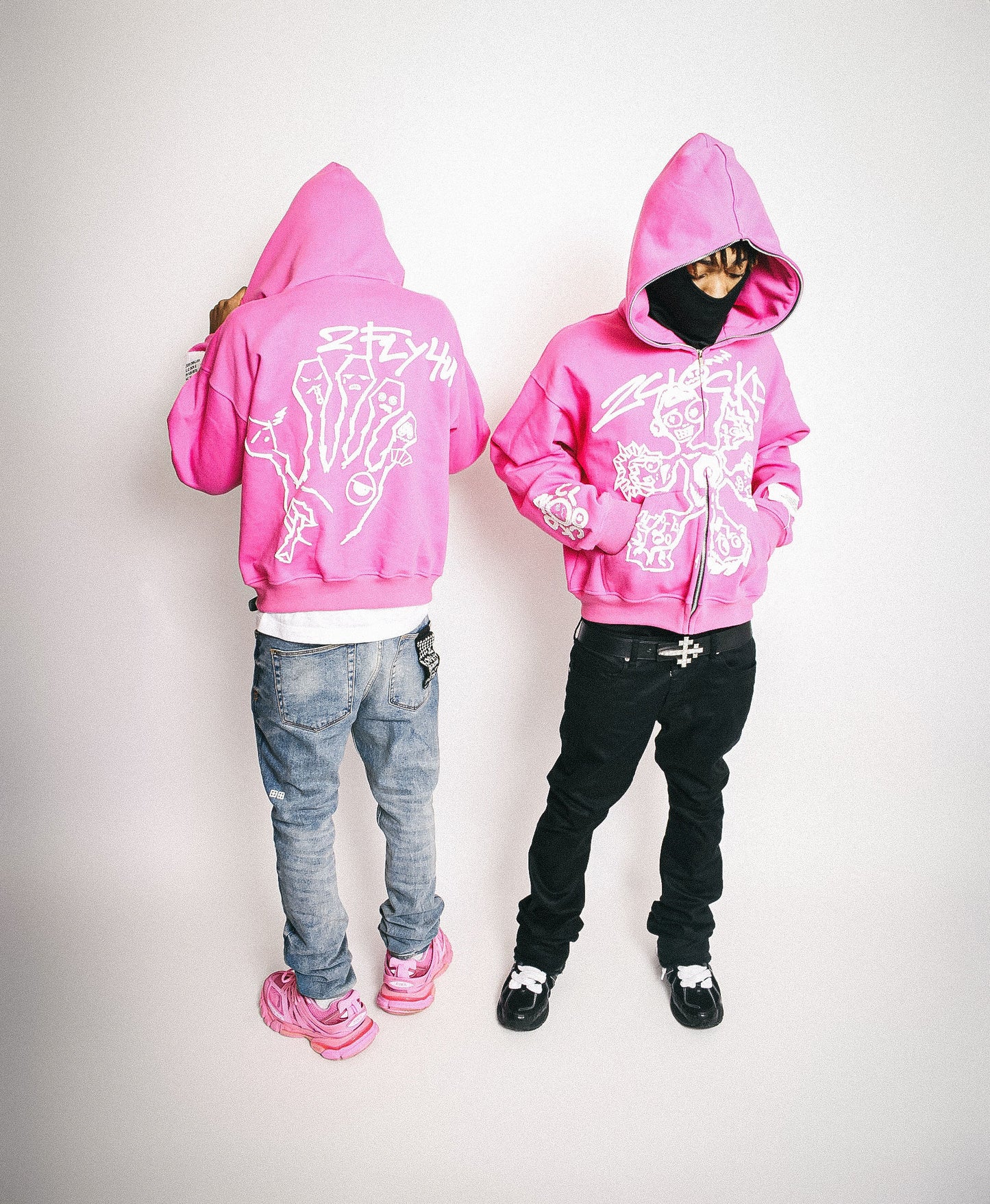 2CLOCKD "2FLY 4 U" CROPPED FULL ZIPUP HOODIE.